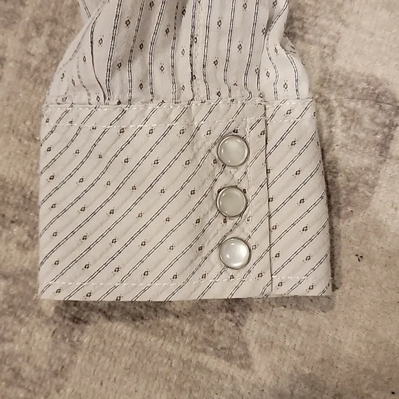 Lucky Brand Men's Western Snap Front White Patterned Button Down Shirt~Size XL - Picture 3 of 11